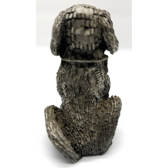 Pewter St Bernard Dog Figurine Collectible Hudson Honeywell Rescue Snow Silver - Picture 3 of 6